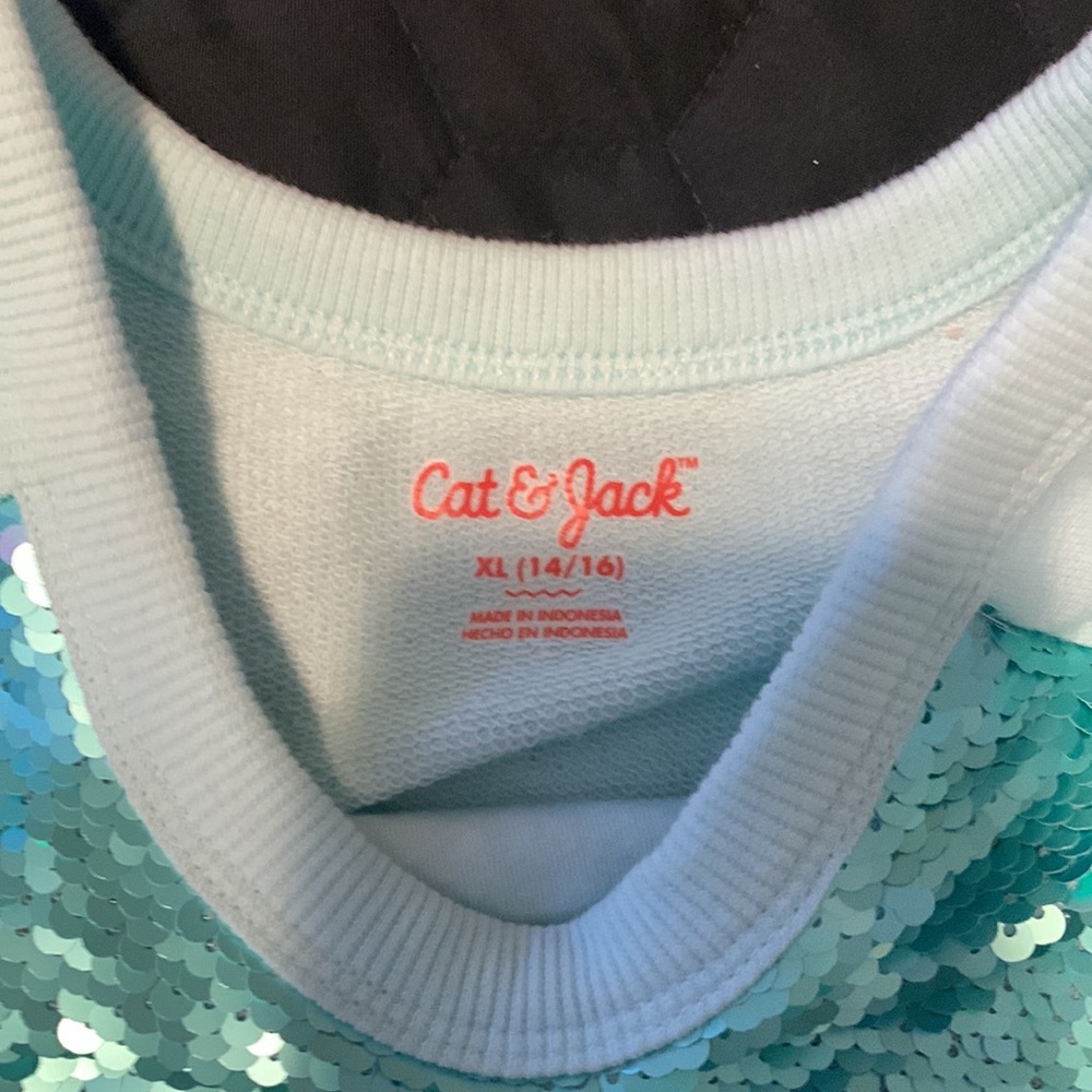 Cat & Jack Blue Sequin Sweatshirt - Picture 3 of 3